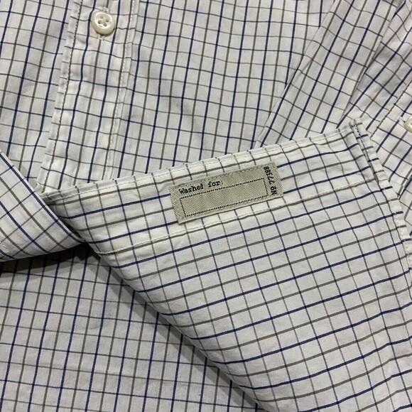 J. Crew Regular Fit White Blue Gray Button Front Cotton Long Sleeve Shirt NWT L - Picture 7 of 9